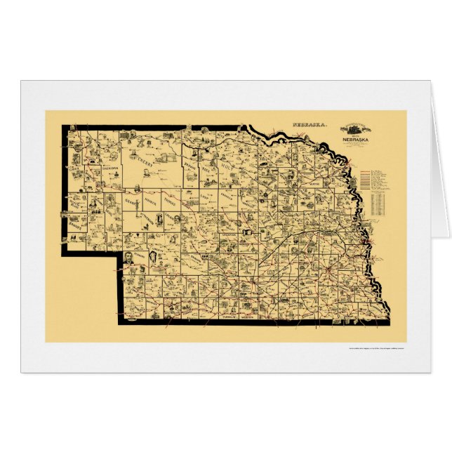 Spoorwegkaart Nebraska 1897 (Voorkant Horizontaal)
