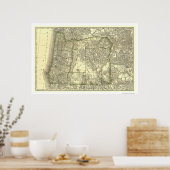 Spoorwegkaart Oregon 1876 Poster (Keuken)