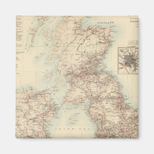 Spoorwegkaart van de Britse eilanden Magneet