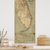 Spoorwegkaart van Florida (1896) Poster (Keuken)