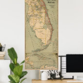 Spoorwegkaart van Florida (1896) Poster (Thuiskantoor)