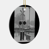 Spoorwegkruising (b&w) keramisch ornament (Rechts)