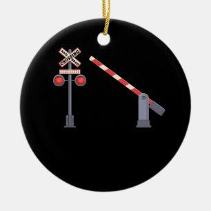 Spoorwegkruising Barrier Sign Halloween Costume D Keramisch Ornament