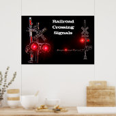 Spoorwegkruising Signals Neon Poster (Keuken)