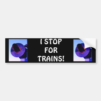 Spoorwegkruissignaal in paars bumpersticker