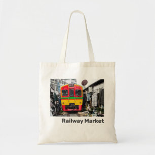 Spoorwegmarkt Mae Klong Thailand Retro Tote Bag