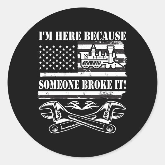 Spoorwegmonteur voor ronde sticker (Voorkant)