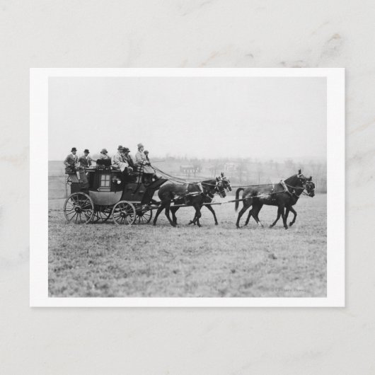 Spoorwegrassfoto van stagecoach briefkaart (Voorkant)