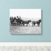 Spoorwegrassfoto van stagecoach canvas afdruk (Insitu (Houten vloer))