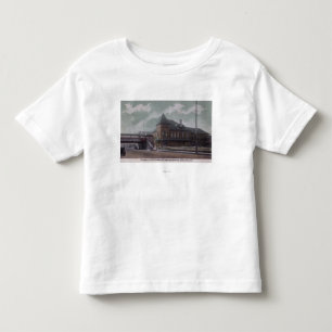 Spoorwegstation in Chicago en Northwestern Kinder Shirts