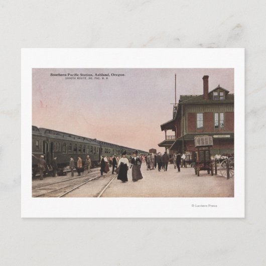 Spoorwegstation in de Stille Zuidzee Briefkaart (Voorkant)