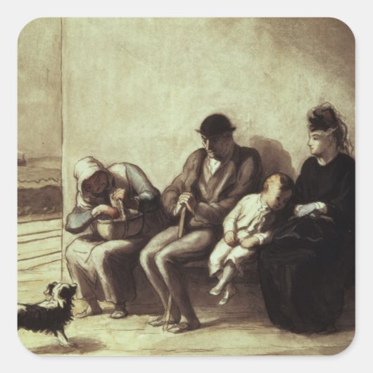 Spoorwegstation Wayside Vierkante Sticker (Voorkant)