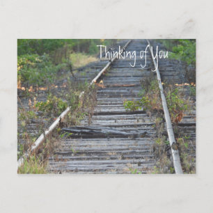 Spoorwegtracks, denken aan jou briefkaart