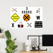 Spoorwegverkeerstekens Poster (Thuiskantoor)