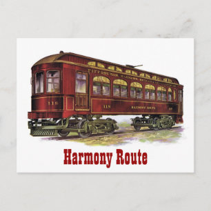 Spoorwegwagen voor harmonische route briefkaart