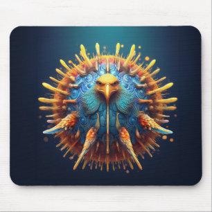 Spore Vogel met een blauwe gevederde outfit Muismat