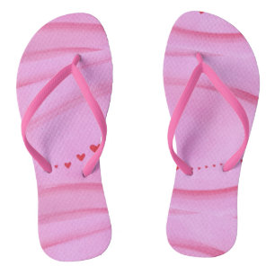 Sporen van Harten op Roze FlipFlops Teenslippers