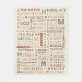 Sporen Word Art Neutrals Cool Personeel Fleece Deken (Voorkant)