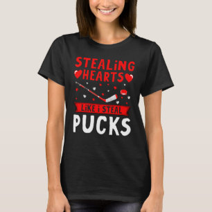 Sporend hart zoals ik Steal Pucks Valentijnsdag H T-shirt