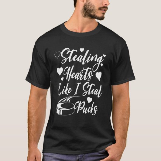 Sporend hart zoals ik Steal Pucks Valentijnsdag H T-shirt (Voorkant)