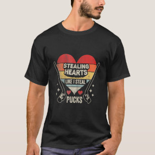 Sporend hart zoals ik Steal Pucks Valentijnsdag L T-shirt