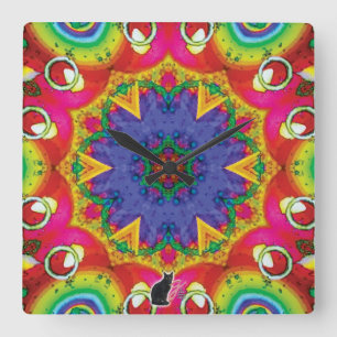 Spores Kaleidoscoop Vierkante Klok