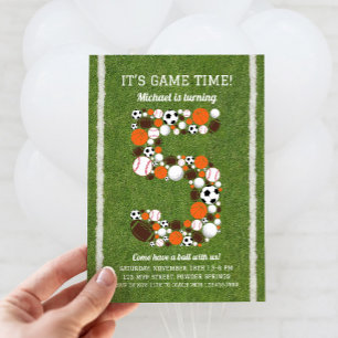 Sport 5e Verjaardagsfeest Uitnodiging