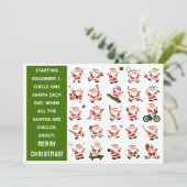 Sport Aftellen Kerstmis Kaarten (Staand voorkant)