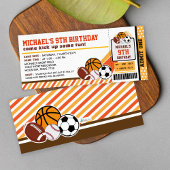 Sport All Star Bicket Pass Invitation Anniversaire