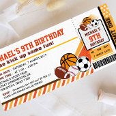 Sport All Star Bicket Pass Invitation Anniversaire