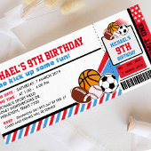Sport All Star Bicket Pass Invitation Anniversaire