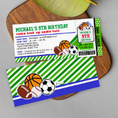 Sport All Star Bicket Pass Invitation Anniversaire