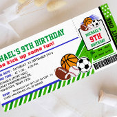 Sport All Star Bicket Pass Invitation Anniversaire