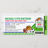 Sport All Star Bicket Pass Invitation Anniversaire (Devant)