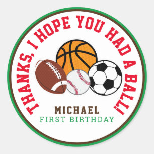 Sport Alle Ster Partij Dank u voor Markering Ronde Sticker