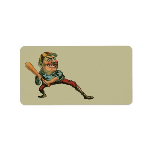  sport, Angry Baseball Player Batter Etiket (Voorkant)