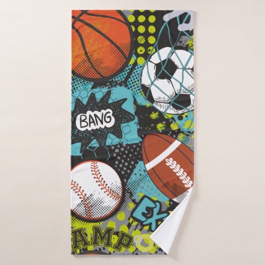 Sport Anniversaire Fête I Sport Balls (Serviette de bain)