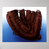  sport, Antiek leder, honkbalhandschoen Poster (Voorkant)