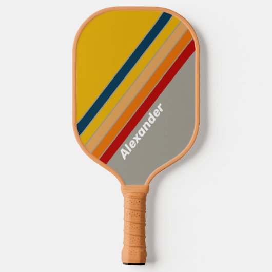 Sport Aurora Arcade Striped with Name Pickleball Paddle (Achterkant)