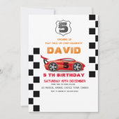 Sport | Auto 5e Jongen Verjaardagsfeest Kaart (Voorkant)