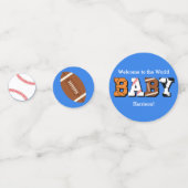 Sport Baby shower Co-ed Theme Boy Blue Confetti (Achterkanten)