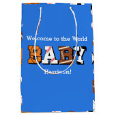 Sport Baby shower Co-ed Theme Boy Blue Medium Cadeauzakje (Voorkant)