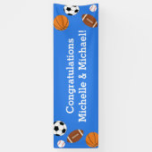 Sport Baby shower Co-ed Theme Boy Blue Spandoek (Verticaal)