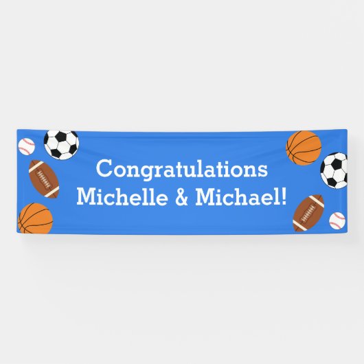 Sport Baby shower Co-ed Theme Boy Blue Spandoek (Horizontaal)