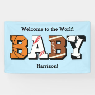 Sport Baby shower Co-ed Theme Boy Blue Spandoek