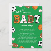 Sport Baby shower Coed Thema Kaart (Voorkant)