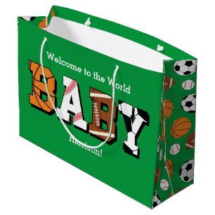 Sport Baby shower Gecodeerd Groen Genderneutraal Groot Cadeauzakje