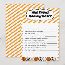 Sport Baby shower Wie kent mama beste spel