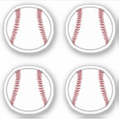 Sport Baseball 4 pcs Ball Sticker (Voorkant)