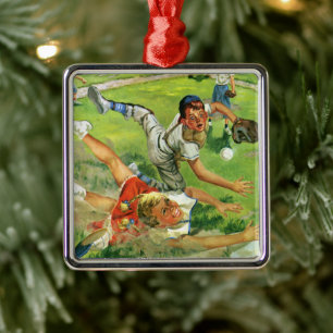  sport Baseball, kinderploegen spelen Metalen Ornament
